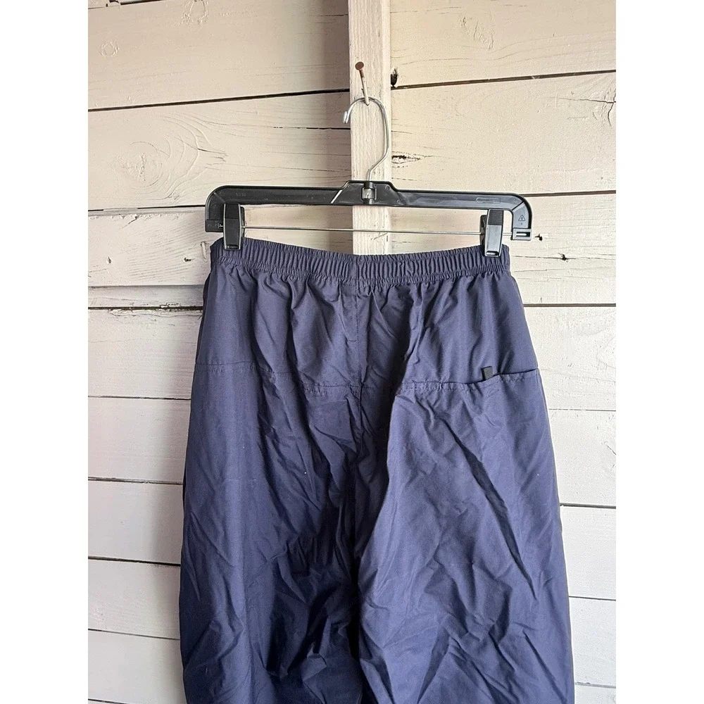 Vintage Nike Track Pants Mens XXL Navy Blue Yellow Full Side Zip Nylon Warm Up